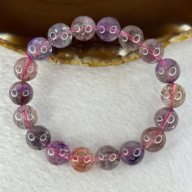 Good Grade Natural Super 7 Crystal Beads Bracelet 天然超级七水晶珠手链 39.21g 18cm 11.8mm 18 Beads - Huangs Jadeite and Jewelry Pte Ltd