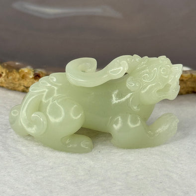 Natural Light Green Nephrite Pixiu Mini Display 42.98g 55.2 by 26.2 by 28.3mm