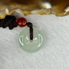Type A Semi Icy Light Green Jadeite Ping An Kou Donut Pendent 2.90g 16.2 by 5.7mm - Huangs Jadeite and Jewelry Pte Ltd