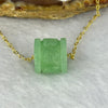 Type A Apple Green Jadeite Lulu Tong Charm in S925 Sliver Gold Colour Necklace 4.80g 12.2 by 13.3mm - Huangs Jadeite and Jewelry Pte Ltd