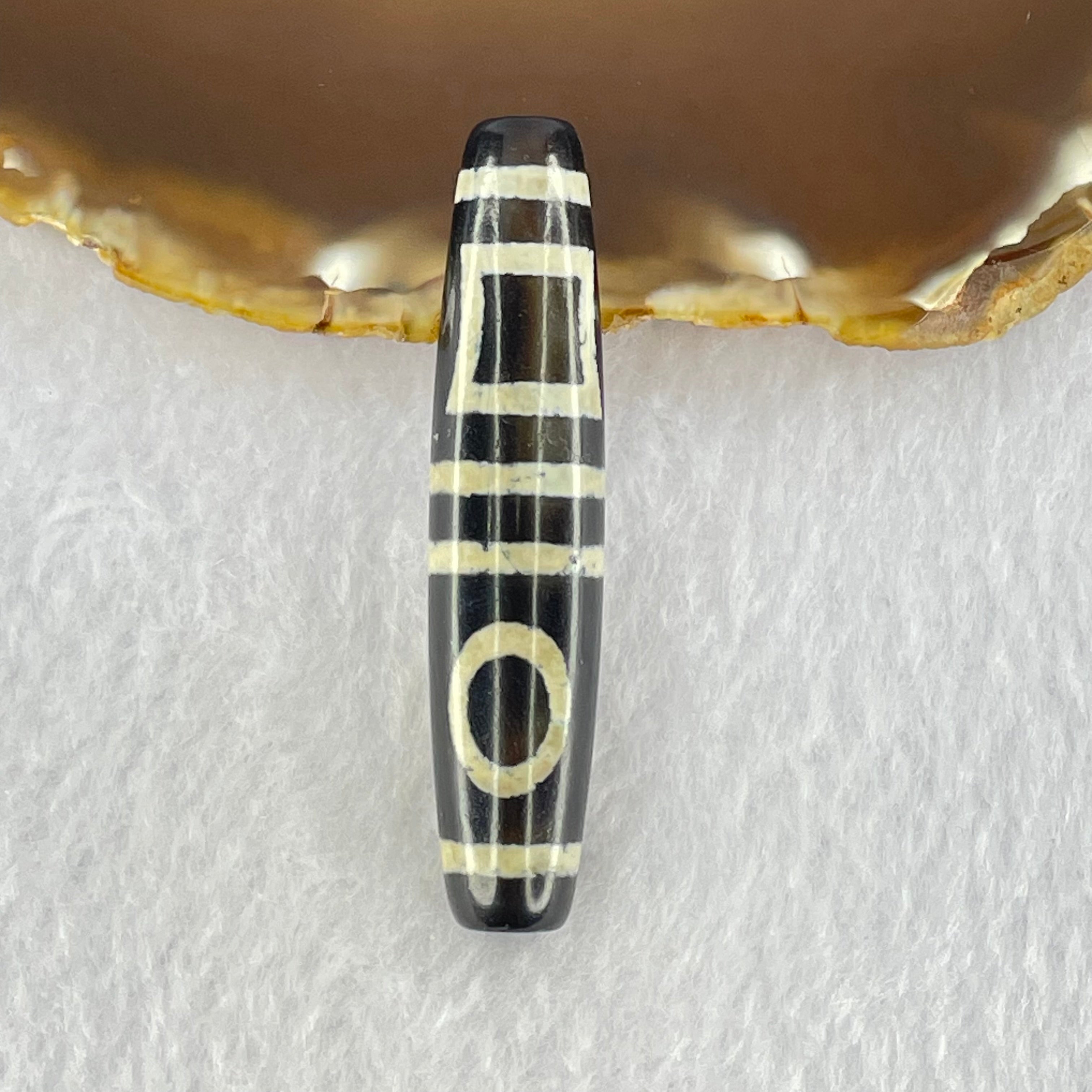 天然强力西藏老油性玛瑙双天门宁静二眼天珠天师（天珠）二眼天诛15.17