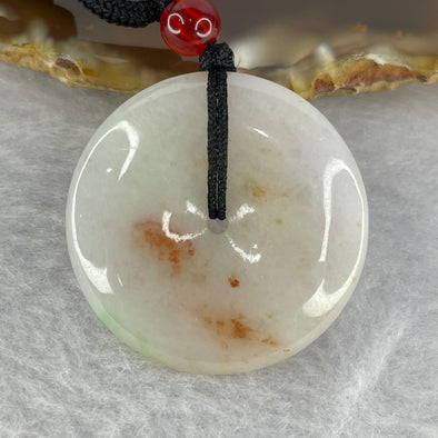 Type A Yellow Lavender with Red Patches Jadeite Ping An Kou Donut 12.60g 31.0 by 5.6 mm - Huangs Jadeite and Jewelry Pte Ltd