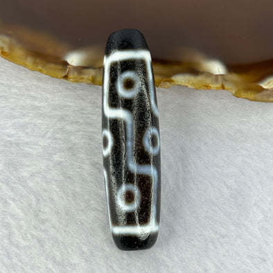 Natural Powerful Tibetan Old Oily Agate 9 Eyes Dzi Bead Heavenly Master (Tian Zhu) 九眼天诛 12.69g 49.0 by 12.8mm - Huangs Jadeite and Jewelry Pte Ltd