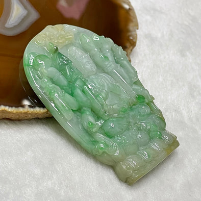 Type A Spicy Green Jade Jadeite Thousand Hands Guan Yin 57.36g 76.5 by 52.0 by 7.9mm - Huangs Jadeite and Jewelry Pte Ltd