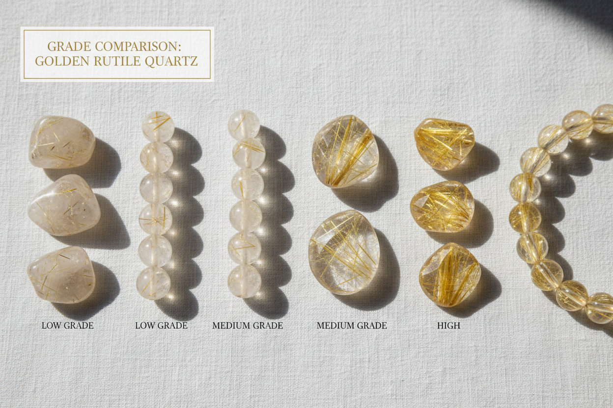 Benefits and Why You Should Wear Golden Rutilated Quartz? Different Grades and Care.