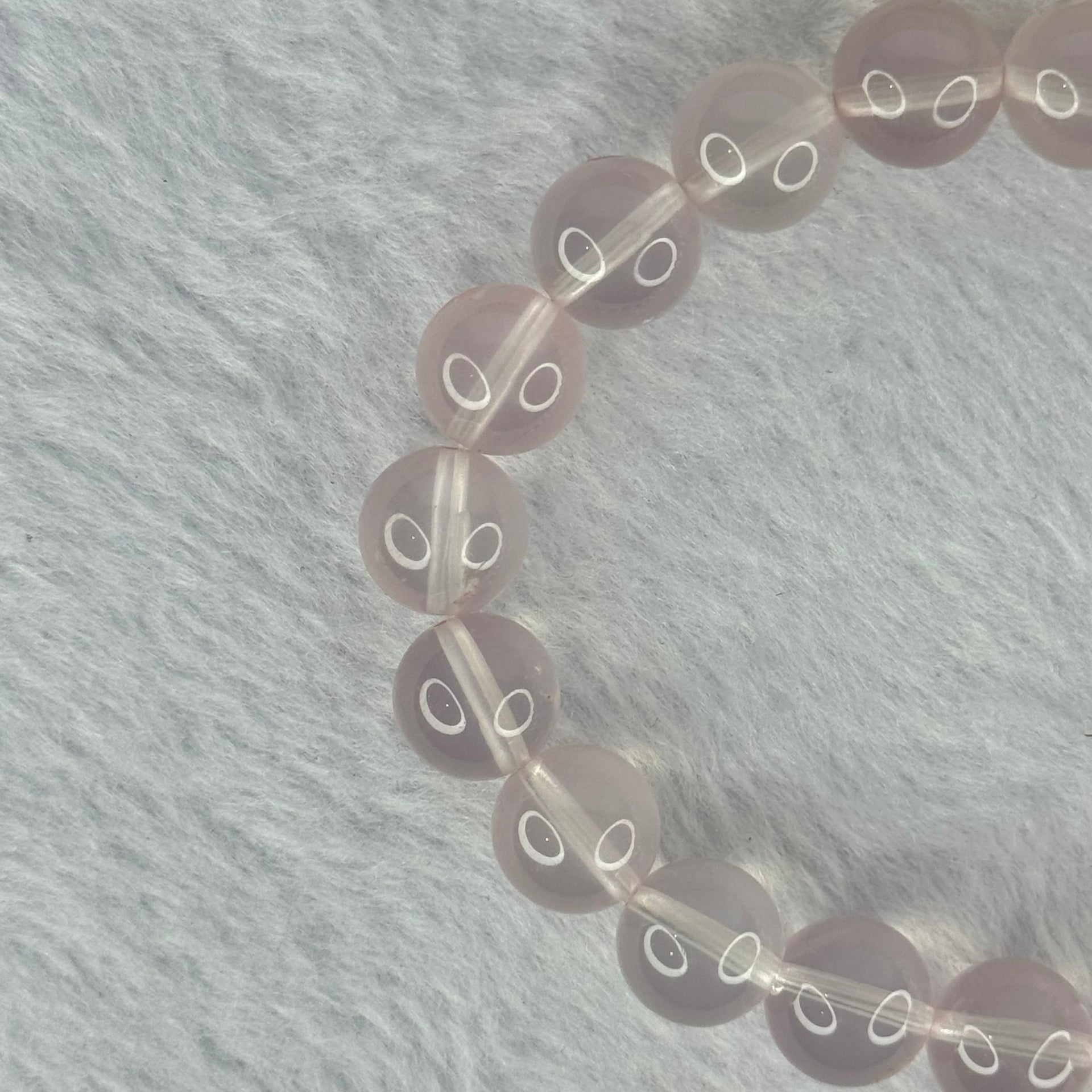 Natural Rose Quartz Beads Bracelet 天然玫瑰石英珠手链 26.55g 16cm 10.1mm 19 Beads - Huangs Jadeite and Jewelry Pte Ltd