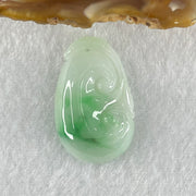 Type A Faint Lavender with Spicy Green Patches Jadeite Ruyi Pendant 4.63g 26.4 by 16.8 by 6.2mm - Huangs Jadeite and Jewelry Pte Ltd