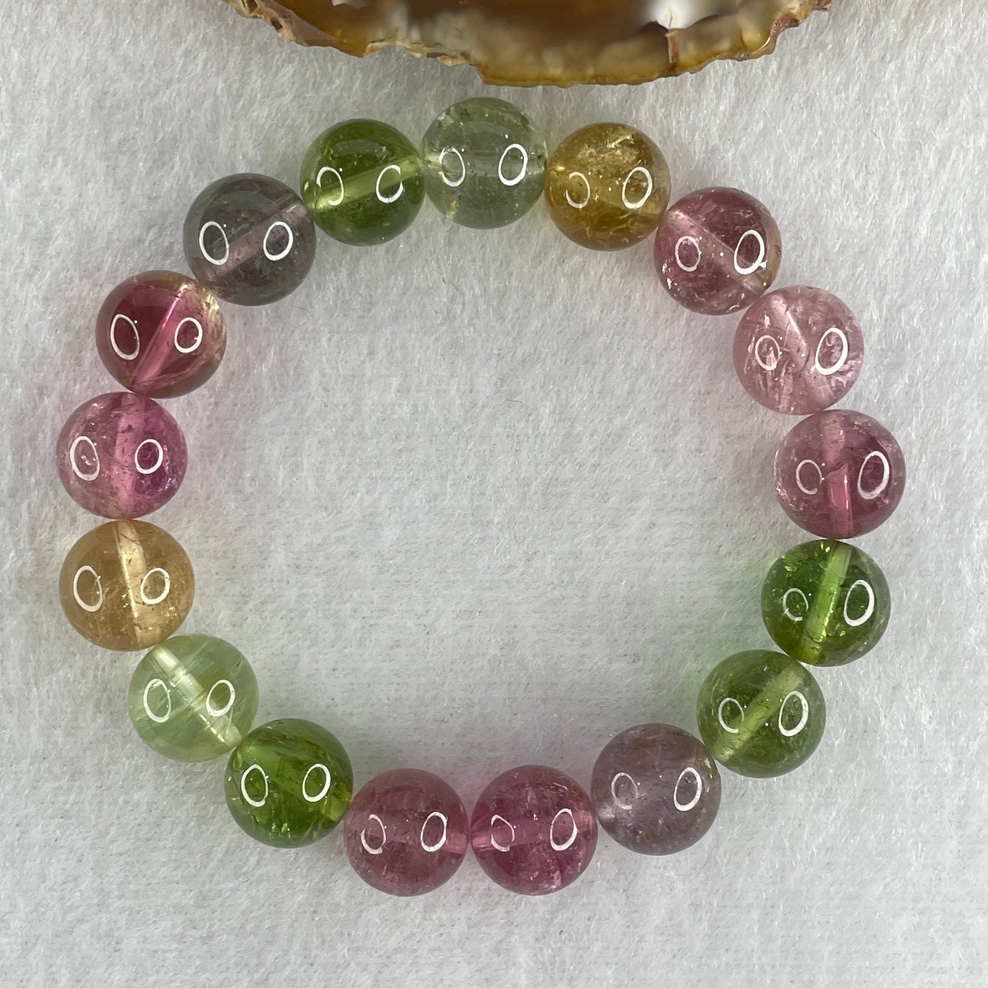 Very Good Natural Tourmaline Crystal Beads Bracelet 32.47g 14cm 10.9mm 17Beads - Huangs Jadeite and Jewelry Pte Ltd