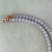 Type A Full Lavender Jadeite Beads Necklace 44.24g 64cm 6.1mm 108 Beads - Huangs Jadeite and Jewelry Pte Ltd