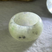 Type A Light Grey with Grey Wuji Piao Hua Jadeite Ring 10.22g 13.3 by 4.4mm US8.5 HK19 - Huangs Jadeite and Jewelry Pte Ltd