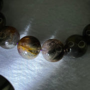 Natural Black Auralite 23 Bracelet 天然黑激光23手链 62.75g 19cm 14.8mm 15 Beads - Huangs Jadeite and Jewelry Pte Ltd