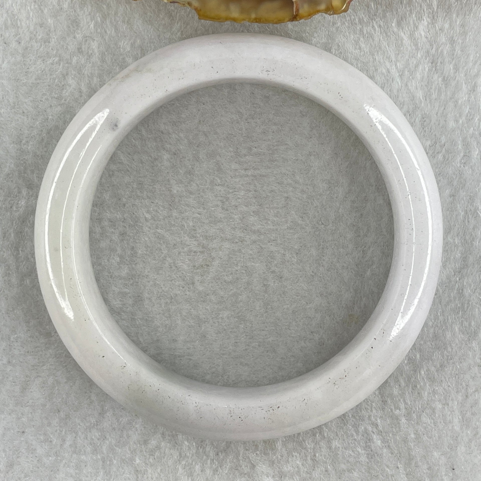 Type A Natural White to Faint Lavender Faint Green Jadeite Bangle 48.50g Inner Diameter 49.8mm 13.2 by 7.8mm (Very Slight Internal Lines) - Huangs Jadeite and Jewelry Pte Ltd