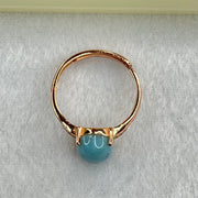 Natural Larimar in S925 Silver Rose Gold Color Ring (Adjustable Size) 2.39g 10.1 by 8.2 by 5.5mm - Huangs Jadeite and Jewelry Pte Ltd