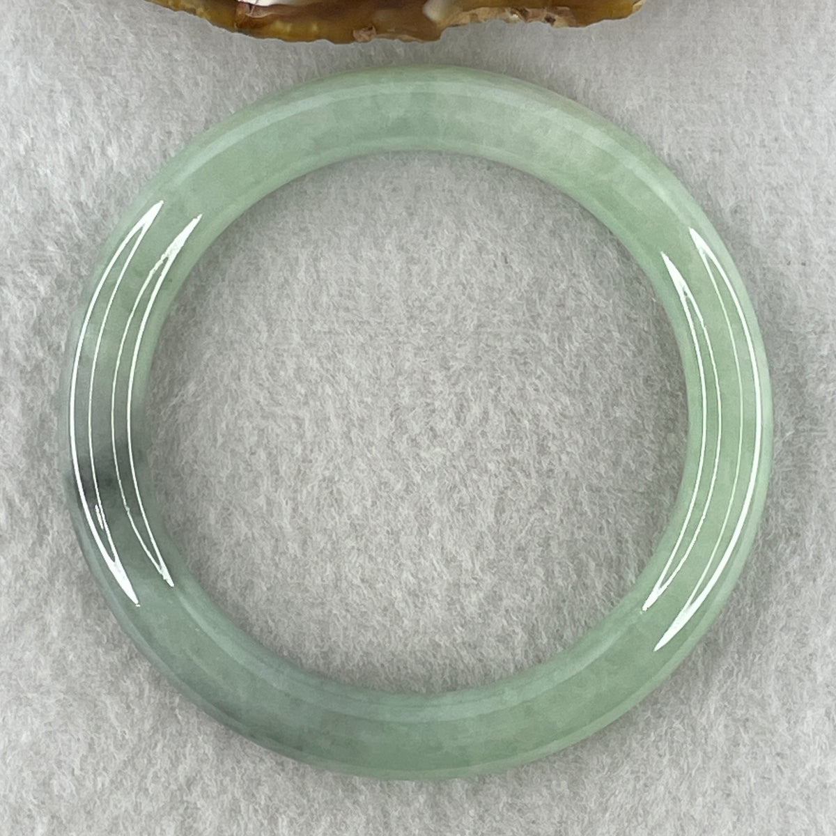 Certified Natural Type A Jelly Light Green & Wuji Grey Jadeite Full Round Bangle | (39.83g | 54.6mm Inner Diameter | 8.6mm x 8.7mm | Very Very Slight External Line | Synergy, "Wuji" Spatial Shield & Feng Shui Wealth Guard Anchor) - Huangs Jadeite and Jewelry Pte Ltd