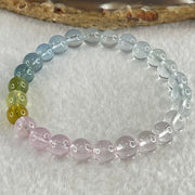 Very Very High Grade Transparent Natural Morganite Beryl Beads Bracelet 13.27g 15.5cm 7.3mm 26 Beads - Huangs Jadeite and Jewelry Pte Ltd