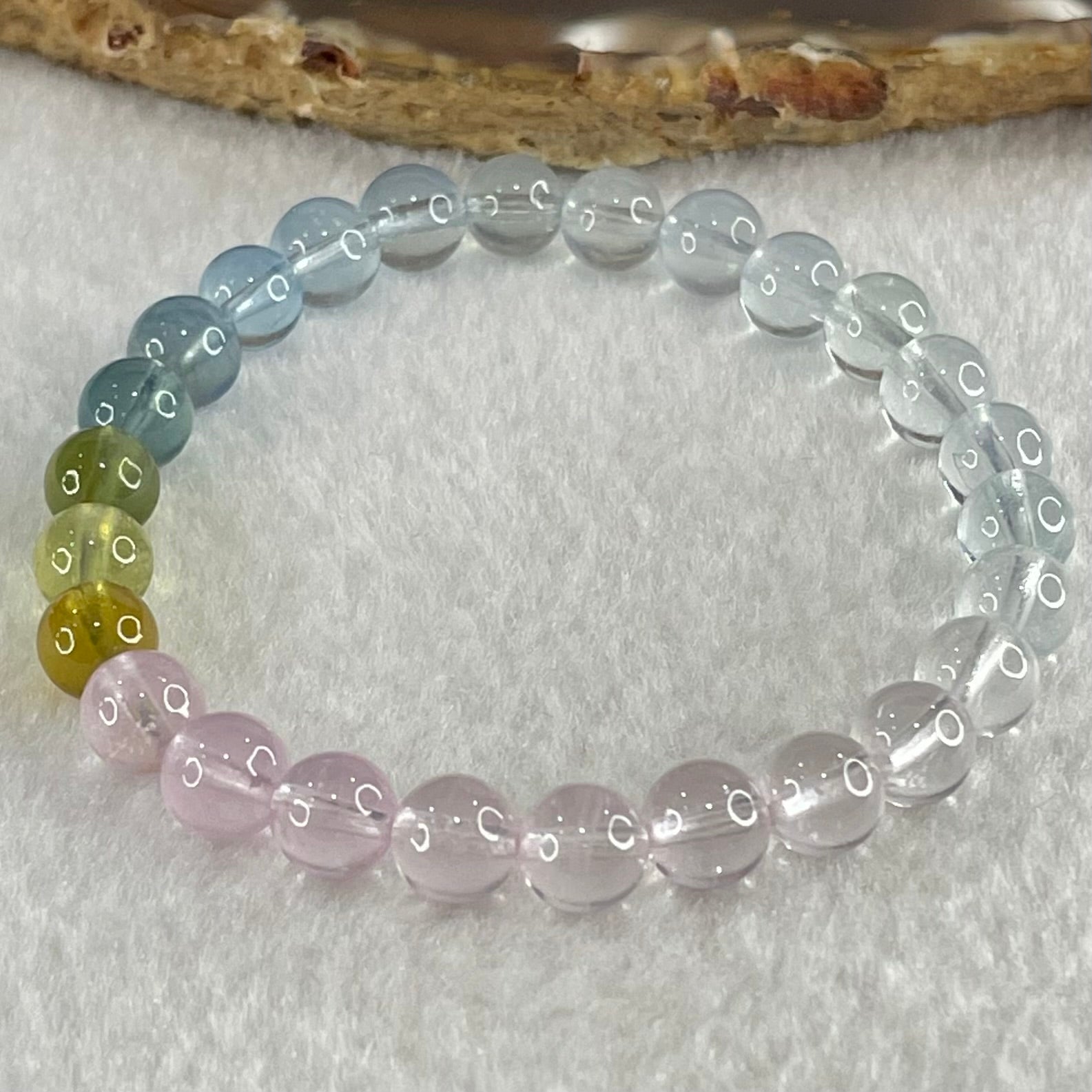 Very Very High Grade Transparent Natural Morganite Beryl Beads Bracelet 13.27g 15.5cm 7.3mm 26 Beads - Huangs Jadeite and Jewelry Pte Ltd