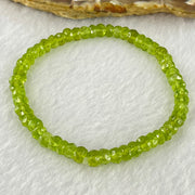 Natural Faceted Peridot Beads Bracelet 天然绿橄榄石手链 10.40g 16cm 5.6mm 56 Beads - Huangs Jadeite and Jewelry Pte Ltd