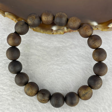 Natural Hainan Wild Old Agarwood Bracelet (Floating) 天然海南野生老树沉香手链 10.74g 17.5cm 11.3mm 19 Beads - Huangs Jadeite and Jewelry Pte Ltd