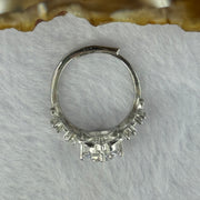 Cubic Zirconia in PT950 Plated S925 Sliver Ring (Adjustable Size) 3.21g 7.4 by 5.3mm - Huangs Jadeite and Jewelry Pte Ltd