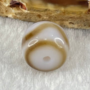 Natural Powerful Tibetan Old Oily Agate Tiger Tooth Daluo Dzi Bead Heavenly Master (Tian Zhu) 2.08g 9.8 by 11.4mm - Huangs Jadeite and Jewelry Pte Ltd