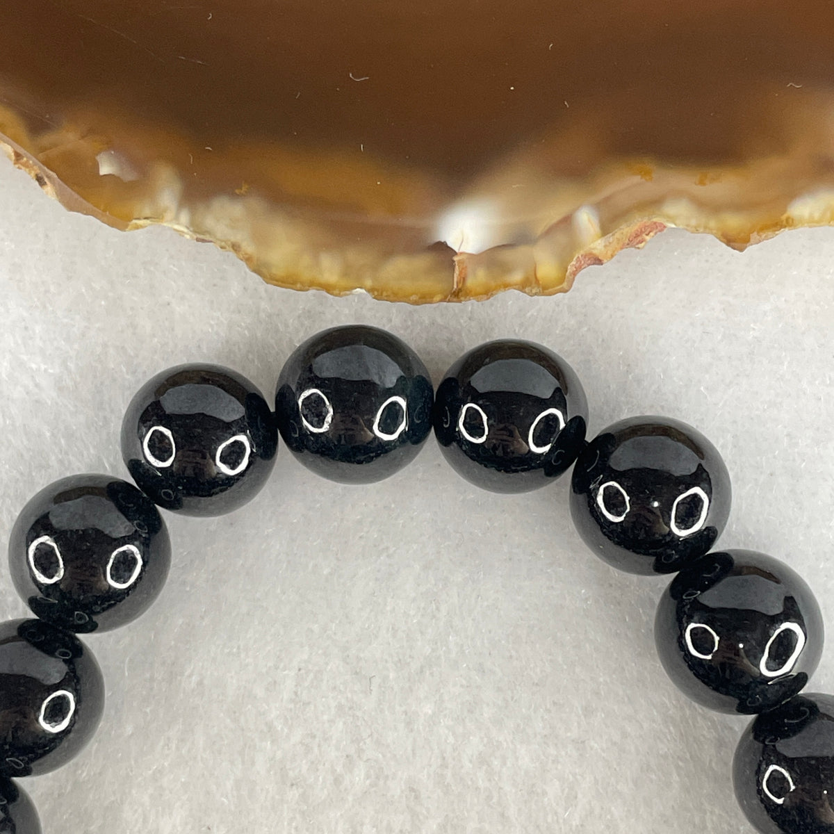 Certified Type A Black Omphacite Jadeite Bead Bracelet | (46.90g | 17cm Wrist | 12.0mm | 18 Beads | Synergy, Negative Energy Shield, Wealth Lock & Supreme Authority)
