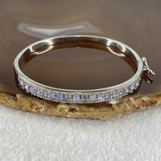 Natural Blue Topaz With Crystals in S925 Sliver Bracelet 12.96g 6.1 by 3.3mm - Huangs Jadeite and Jewelry Pte Ltd