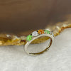 Type A Colourful Jadeite in 925 Sliver Ring 1.76g 3.7 by 2.5 mm (Adjustable Size) - Huangs Jadeite and Jewelry Pte Ltd