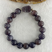 Good Grade Natural Purple Iolite with Rabbit Beads Bracelet 33.39g 16cm 11.4mm 16Beads - 16.8 by 12.6 by 11.3 Rabbit - Huangs Jadeite and Jewelry Pte Ltd