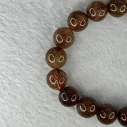 Natural Copper Rutilated Quartz Beads Bracelet 天然銅髮晶手镯 38.12g 17cm 12.1mm 17 Beads - Huangs Jadeite and Jewelry Pte Ltd
