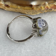 Good Grade Natural Blue Rabbit Hair Rutilated in S925 Sliver 3.27g 13.5 by 9.0 by 6.5mm (Adjustable Size) - Huangs Jadeite and Jewelry Pte Ltd