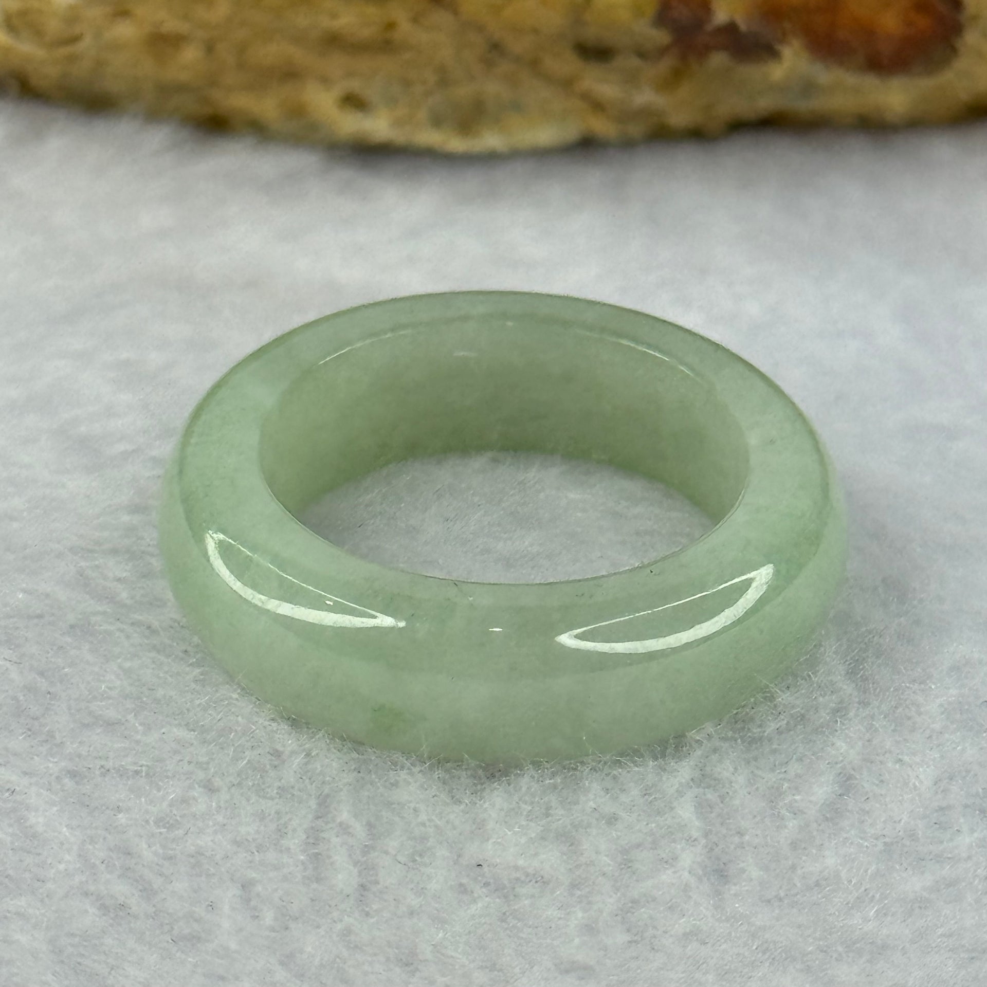 Type A Green Jadeite Ring 4.59g 6.4 by 4.4mm US7.25 HK16 (Internal Line) - Huangs Jadeite and Jewelry Pte Ltd