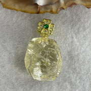 Natural Citrine Pebble Pendant in Gold Plated 7.47g 17.5 by 15.4 by 14.6mm - Huangs Jadeite and Jewelry Pte Ltd