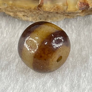 Natural Powerful Tibetan Old Oily Agate 1 Line Dzi Bead Heavenly Master (Tian Zhu) 1.86g 10.1 by 10.9mm - Huangs Jadeite and Jewelry Pte Ltd