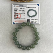 Certified Natural Type A Yellowish Green Jadeite Beads Bracelet | 16cm (54.20g | 16 Beads 12.8mm | Solar Plexus & Heart Chakra Harmony, Abundance & Prosperity Shield) - Huangs Jadeite and Jewelry Pte Ltd