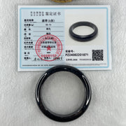 Type A Opaque Wuji Black Jadeite Bangle 60.74g  Internal Diameter 57.6mm 12.8 by 8.7mm - Huangs Jadeite and Jewelry Pte Ltd