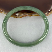 Type A Blueish Green Jadeite Oval Bangle Internal Diameter 58.7mm 38.10g 12.0 by 6.6mm (Very Fine Internal Lines) - Huangs Jadeite and Jewelry Pte Ltd