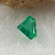Natural Colombia Vivid Green Emerald (Beryl) Cut-Cornered Grace Step cut 0.30ct 5.7 by 4.4 by 2.5mm - Huangs Jadeite and Jewelry Pte Ltd
