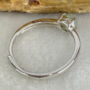 Type A Semi Icy Lavender with Green Cabochon Jadeite in S925 Sliver Ring (Adjustable Size) 1.20g 5.1 by 3.5mm - Huangs Jadeite and Jewelry Pte Ltd
