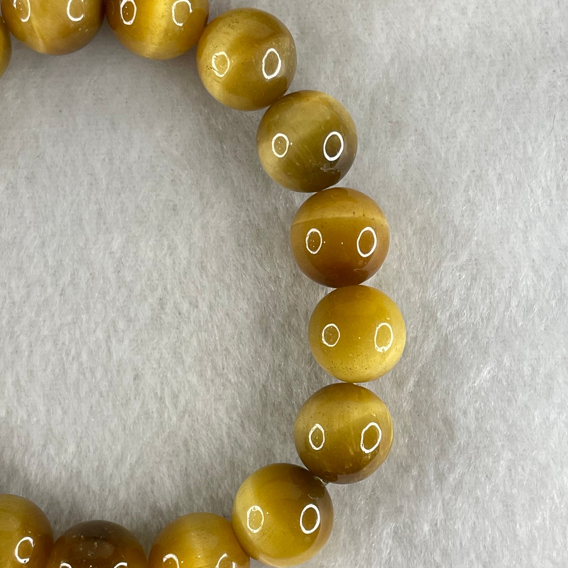 Good Grade Natural Yellow Tiger Eye Quartz Beads Bracelet 天然黄虎眼手链 40.15g 16cm 12.2mm 17 Beads - Huangs Jadeite and Jewelry Pte Ltd