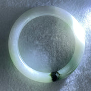 Type A Green with Moss Green Patches Jadeite Bangle Internal Diameter 55.0mm 46.39g 9.4 by 9.6mm (Internal Lines) - Huangs Jadeite and Jewelry Pte Ltd
