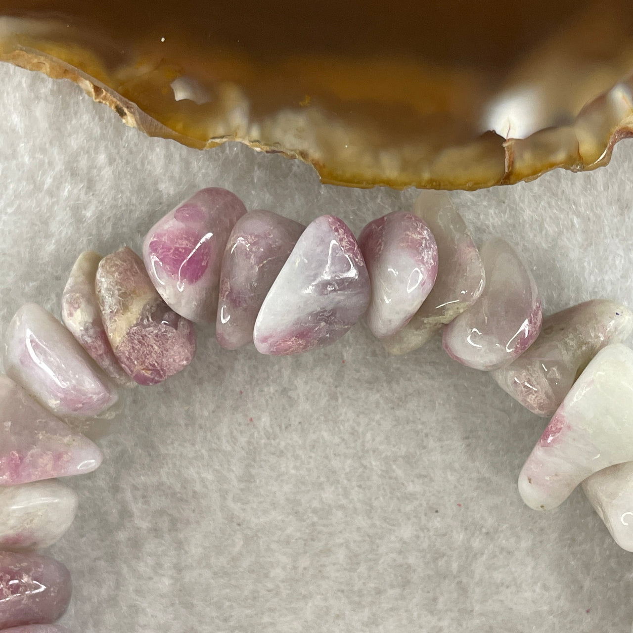 Natural Tourmaline Beads Irregular Bracelet 42.69g 15cm 12.6mm 34Beads - Huangs Jadeite and Jewelry Pte Ltd