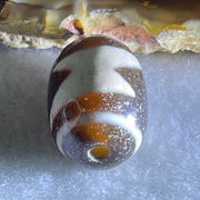 Natural Powerful Tibetan Old Oily Agate 5 Eyes Lightning Dzi Bead Heavenly Master (Tian Zhu) 五眼闪电天珠 4.81g 17.7 by 13.2mm - Huangs Jadeite and Jewelry Pte Ltd