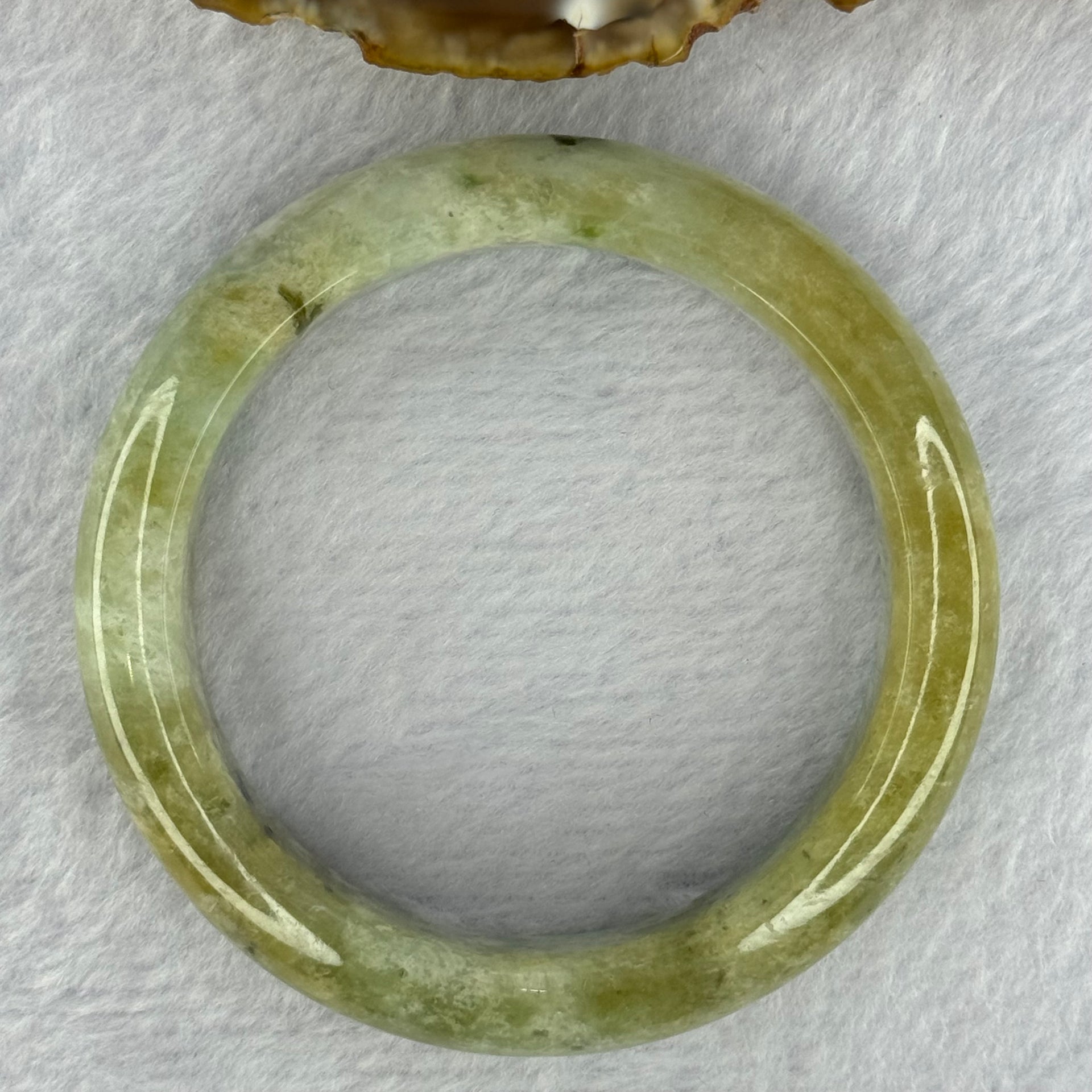 Type A Yellowish Green with Light Blueish Green Jadeite Bangle 67.97g Internal Diameter 54.1mm 14.3 by 9.0mm - Huangs Jadeite and Jewelry Pte Ltd