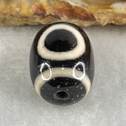Natural Powerful Tibetan Old Oily Agate 1 Eye With Swastika Dzi Bead (Hotu Dzi) 4.46g 17.4 by 12.9mm - Huangs Jadeite and Jewelry Pte Ltd