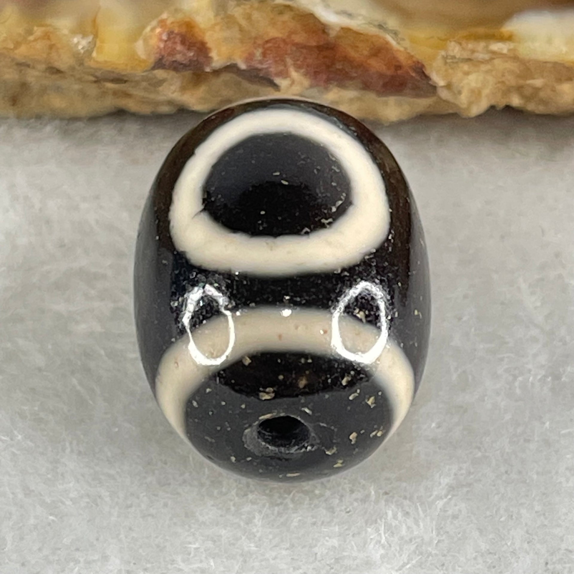 Natural Powerful Tibetan Old Oily Agate 1 Eye With Swastika Dzi Bead (Hotu Dzi) 4.46g 17.4 by 12.9mm - Huangs Jadeite and Jewelry Pte Ltd