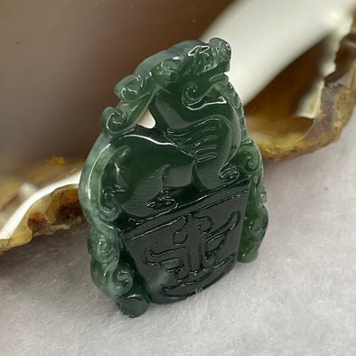Type A Semi Icy Blueish Green Jadeite Pixiu 28.5 by 22.0 by 4.0 mm 5.47g - Huangs Jadeite and Jewelry Pte Ltd