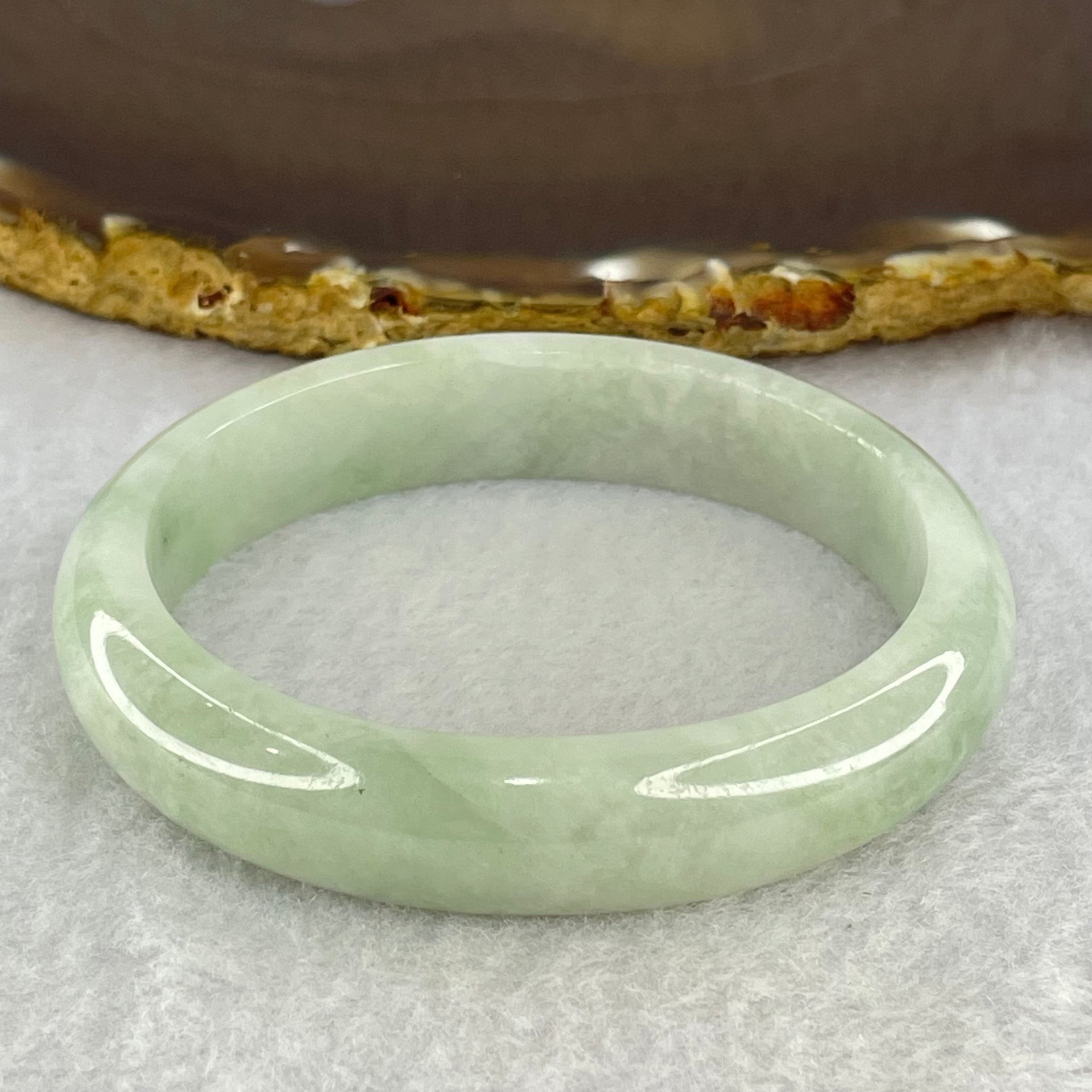 Type A Light Blueish Green Jadeite Bangle Internal Diameter 55.1mm 41.53g 12.2 by 7.2mm (Internal Lines) - Huangs Jadeite and Jewelry Pte Ltd