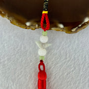 Type A Faint Green Wuji Grey Jadeite Ingot with Crystals Hanging Display 7.33g 16.9 by 6.1 by 6.2mm - Huangs Jadeite and Jewelry Pte Ltd