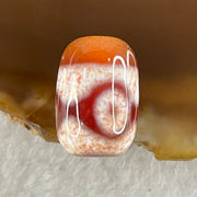 Natural Powerful Tibetan Old Oily Agate 3 Eyes Dzi Bead Heavenly Master (Tian Zhu) 三眼天诛 2.37g 14.6 by 10.1mm - Huangs Jadeite and Jewelry Pte Ltd