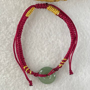 Type A Blueish Green Jadeite Ping An Kou Donut In String Bracelet 1.90g 12.5 by 3.8mm - Huangs Jadeite and Jewelry Pte Ltd